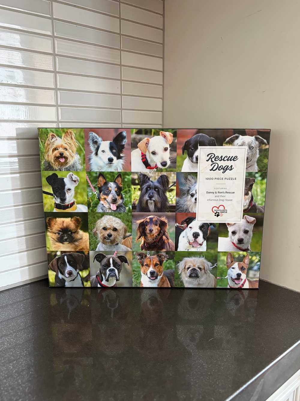 Galison Rescue Dogs 1000 piece puzzle - 1 piece missing